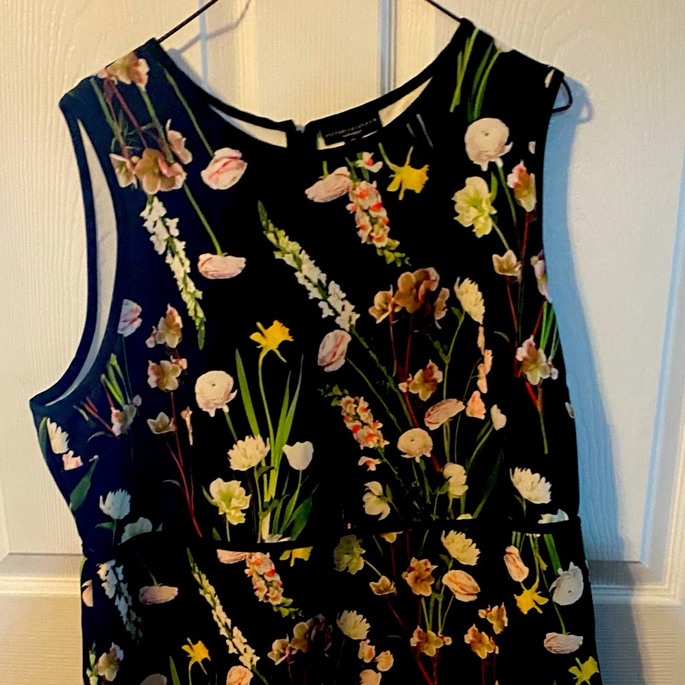 Victoria Beckham Women's Black English Floral Satin Dress